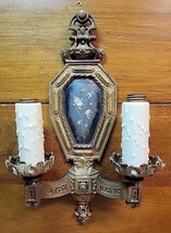 Early 20th Century Antique Sconce Wall Light Fixture Ornate Candlestick - £67.25 GBP