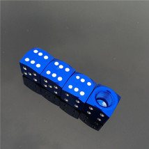 4PCS Blue Dice Tire/Wheel Stem Air Valve CAPS Covers set Universal Fitment - £6.95 GBP