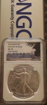 2015 MS70 Silver Eagle &quot;1st Day Of Issue&quot; Label NGC Collector Registered - £67.26 GBP