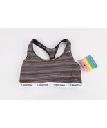 Deadstock Vintage Y2k Calvin Klein Spell Out Rainbow Striped Unlined Bra... - $778.14 MXN