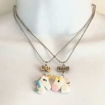 2 pc Best Friends Unicorn BFF Friendship Necklaces Kids Charm Jewelry Set