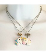 2 pc Best Friends Unicorn BFF Friendship Necklaces Kids Charm Jewelry Set - £7.85 GBP