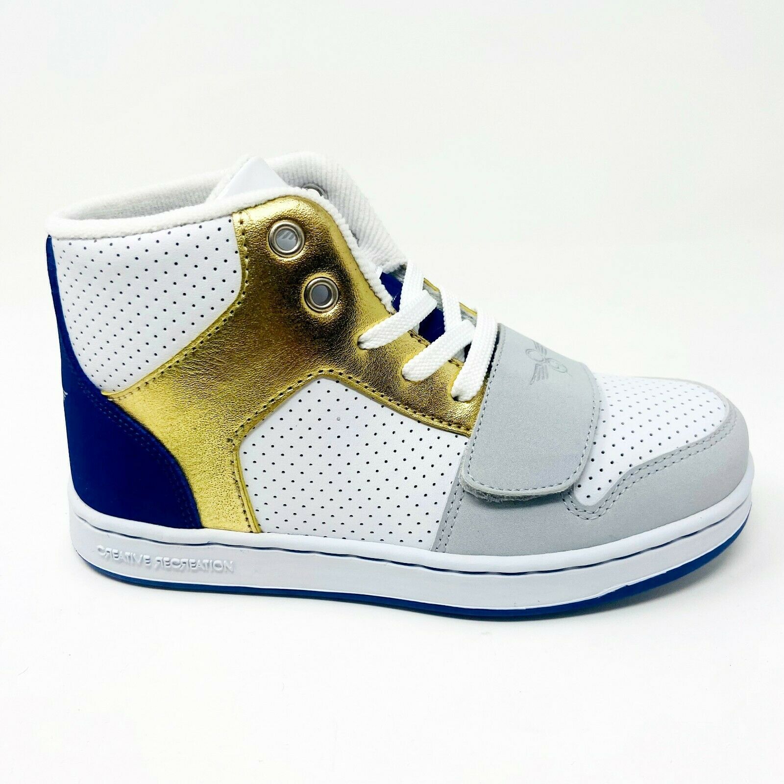 Creative Recreation Cesario Metallic Gold Vapor White Royal Youth Kids Sneakers