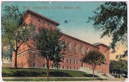 Postcard Lathrop Hall University Of Wisconsin Madison 1912 - £3.12 GBP