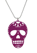 Zeckos Purple Enamel Sugar Skull Necklace DOD - £11.19 GBP
