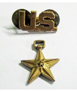 Army Star of Meritorious Achievement Miniature Medal &amp; U,S, Collar Pin B... - $5.00