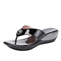 Summer Platform Flip Flops Fashion Beach Shoes Woman Anti-slip Leather Sandals W - £45.38 GBP