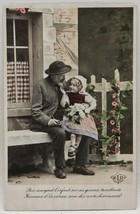 Antique 1907 Postcard ELD Hand Colored Glaze Little Girl with Grand-Father - £4.38 GBP