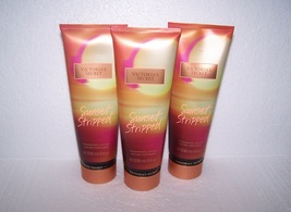Victoria&#39;s Secret Sunset Stripped Fragrance Lotion - Amber &amp; Coconut Lot of 3 - £38.36 GBP