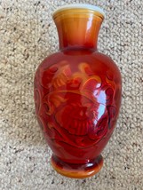 Vase Avon &#39;81 Spring Boquet Fragrance white milk glass red plastic - $10.71