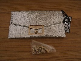 Yoki Silver Glitter Envelope Women Clutch Satchel Shoulder Handbag Purse... - $9.85