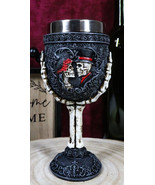 Gothic Day Of The Dead Skeleton Skull Bride And Groom Black Roses Wine G... - $29.99