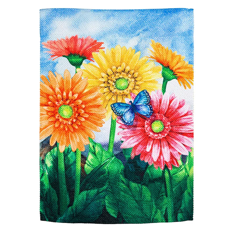 Gerbera Daisies Textured Suede Garden Flag-2 Sided Message, 12.5&quot; x 18&quot; - $19.99