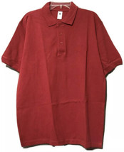 SEL Mens Red Cotton Classic Short Sleeve Polo Shirt Size Large New - £5.20 GBP