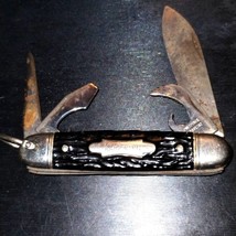Pocket Knife! Vintage Colonial Brand: FOREST-MASTER Black Handle 4 Blades - £18.69 GBP