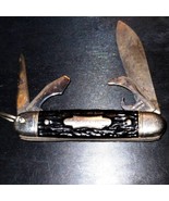 POCKET KNIFE! Vintage COLONIAL brand: FOREST-MASTER black handle 4 blades - $32.56 CAD