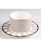Brian Gluckstein Audrey by Lenox Bone China Tea Cup and Saucer Set w Tags - £46.23 GBP