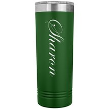 Sharon - 22oz Insulated Skinny Tumbler Personalized Name - Green - £25.94 GBP