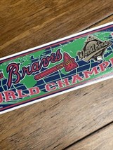 Vintage Atlanta Braves Bumper Sticker Official MLB Baseball 1990’s USA 1... - €5,07 EUR
