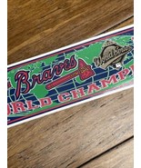Vintage Atlanta Braves Bumper Sticker Official MLB Baseball 1990’s USA 1... - €5,09 EUR