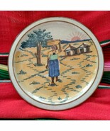 Dedza Malawi 7&quot; plate Africia village scene, hand painted - $473.21 MXN