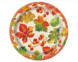 Berries Leaves Fall Thanksgiving  8 Ct 7&quot; Dessert Cake Plates - £2.79 GBP