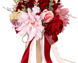 Wedding Bouquets Artificial Rose Flowers for Bride Bridesmaid, Boho Rust... - $27.91