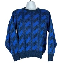 Michael Gerald Men&#39;s Crew Neck Knit Pullover Sweater Size M Blue 100% Acrylic - £19.64 GBP