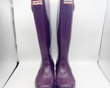 Hunter Womens 6 Tall Rubber Rain Boots Wellies Slip On Waterproof Purple - $45.00