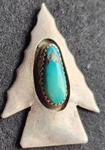 Native American Silver Turquoise Arrowhead Pendant Signed F.G. Fred Guerro? 3 Gr - £118.70 GBP
