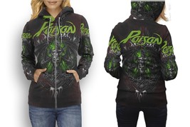 Poison Rock Band   Womens Graphic Zipper Hooded Hoodie - £27.77 GBP+