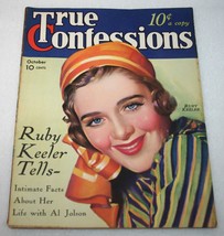 1934 True Confessions Movie Magazine #147 Al Jolson Wife Ruby Keeler Cover - £18.47 GBP