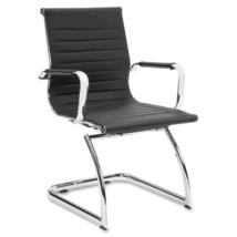 Lorell LLR59539 38 x 25 x 26 in. Modern Chair Mid-back Leather Guest Chair - £470.43 GBP