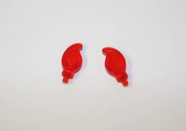 Building Block Clear small Red Fire Flame set of 2 brick pieces Minifigu... - $3.50