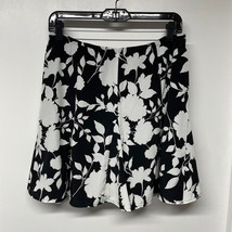 Banana Republic Womens Black White Floral A Line Trumpet Knee Length Ski... - $21.78