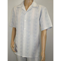 Men's 2pc Walking Leisure Suit by Royal Diamond T2004 White Blue Size Large image 3