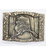 Alaska State Vintage Brass Belt Buckle &quot;The Great Land&quot;  - $18.11 CAD