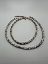 Pair Fine Italian 17.25&quot; x 5mm Woven Mesh Sterling Silver Collar Necklaces NB1 - £62.44 GBP