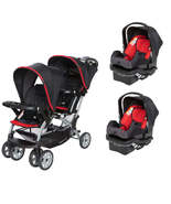 Baby Trend Red Double Sit N Stand Twin Stroller Travel System with 2 Infant Car  - $572.00