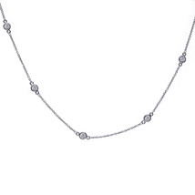 0.90 Carat Round Diamonds By The Yard Necklace In 14K White Gold - £828.32 GBP