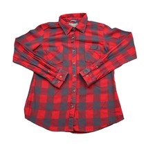 Natural Reflections Shirt Womens M Red Checkered Button Up Long Sleeve Collared - £14.59 GBP