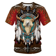 Indian Style 3D Printed T Shirts Summer Tops Short Sleeve Fashion Casual Tees 5 - £11.18 GBP