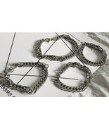 Cuban Link Chain Bracelet Silver Hip-Hop High Fashion Streetwear Jewelry - £27.53 GBP