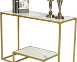 Modern White And Gold Marble Texture Console Table, Entryway, Wh From Mo... - $145.97