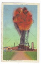 Vintage 1948 Oil Well Explosion in West Texas Linen Postcard RARE - €8,58 EUR