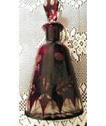 Ruby Red Filigreed Glass Liquor Decanter - $67.91 CAD