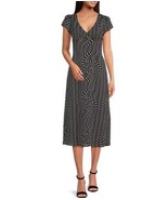 WAYF Polka Printed V-Neck Cap Sleeve Midi Dress Size Medium M Black/Whit... - $101.59 CAD