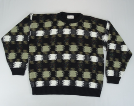 Vintage Protege by Tag Black Sweater Size Large Squares Geometric Dad Gr... - £18.33 GBP