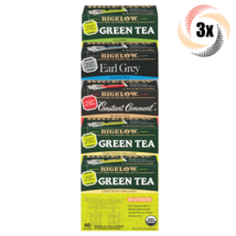 3x Boxes Bigelow Variety Flavor Black &amp; Green Tea | 40 Bags Each | Mix &amp;... - £21.38 GBP