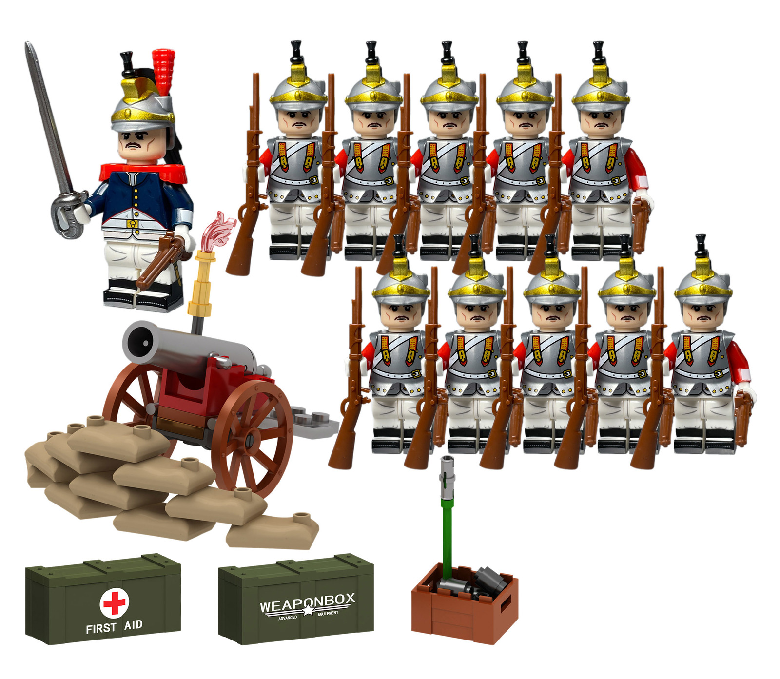 Spanish Cuirasiers Custom 11 Minifigures with Weapons & Accessories